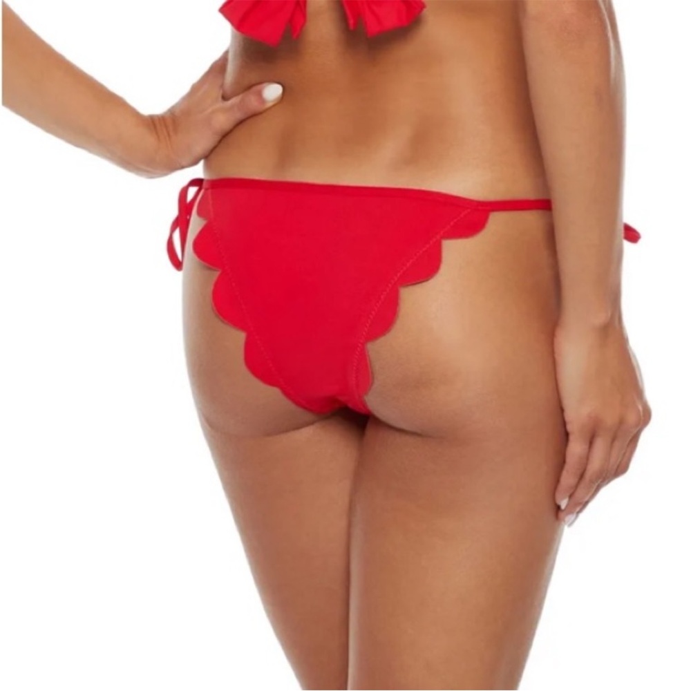 Seafolly Red Scalloped Bikini Bottom